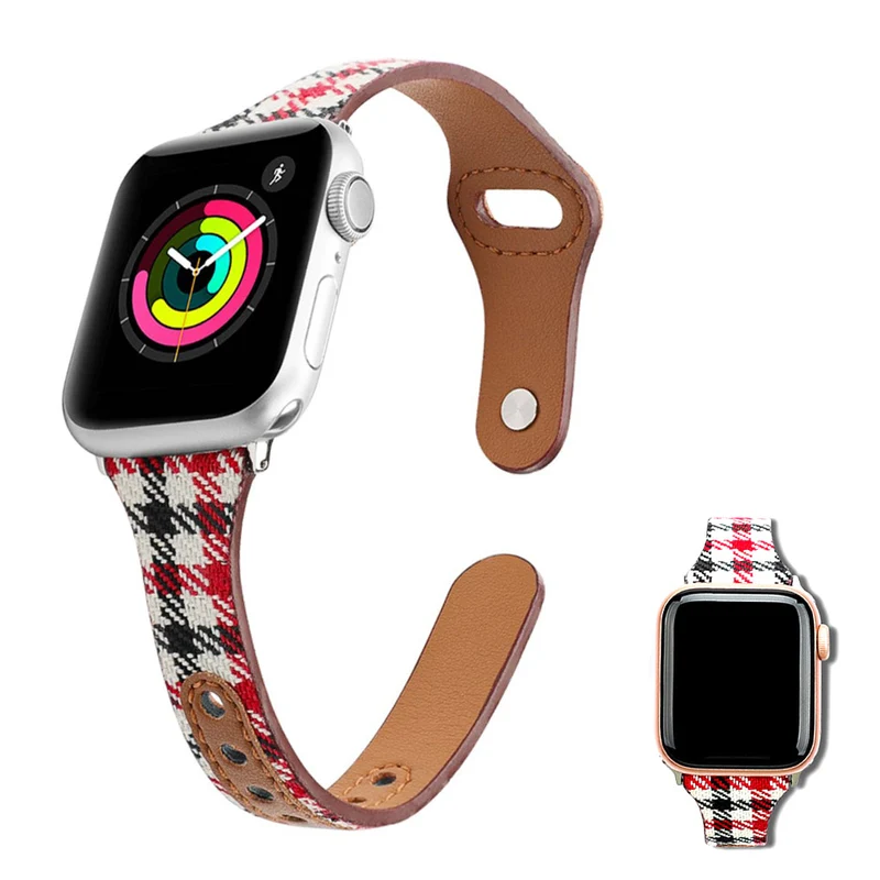 Süß Universell Apple Kunstleder und Textil / Nylon armband