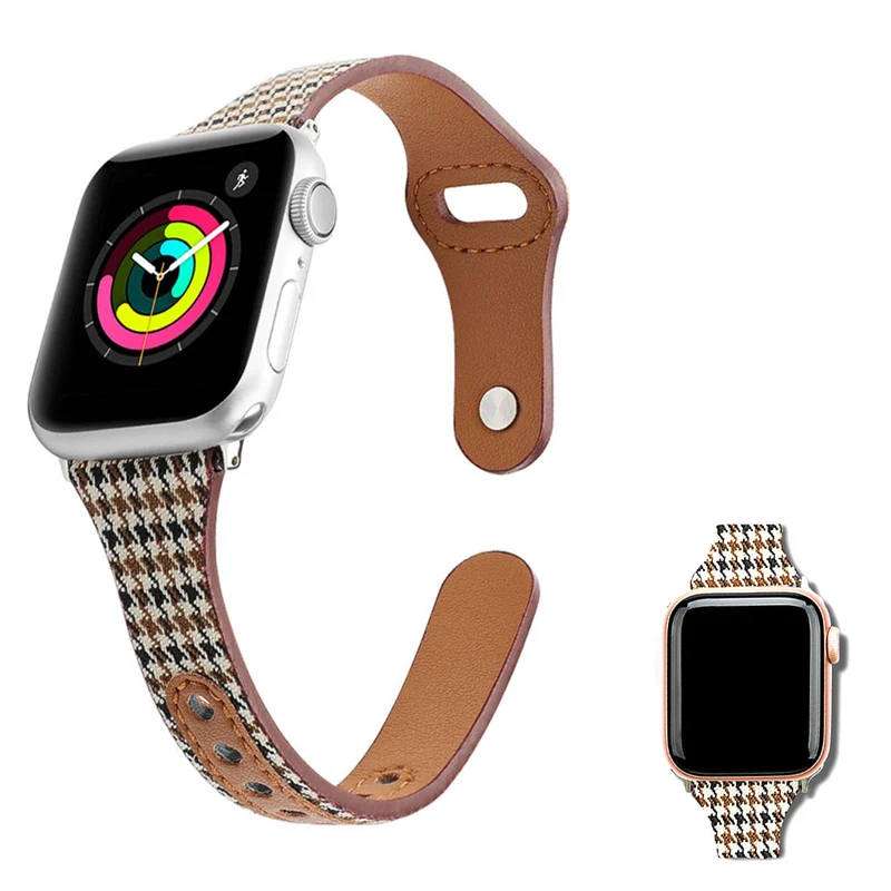 Süß Universell Apple Kunstleder und Textil / Nylon armband