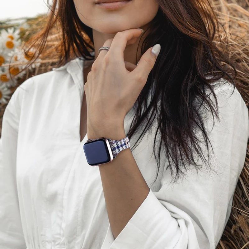 Süß Universell Apple Kunstleder und Textil / Nylon armband