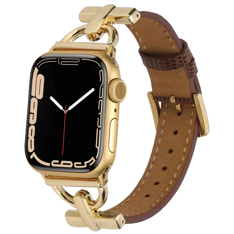 Apple Watch Series 7 45mm Metall und Kunstleder armband