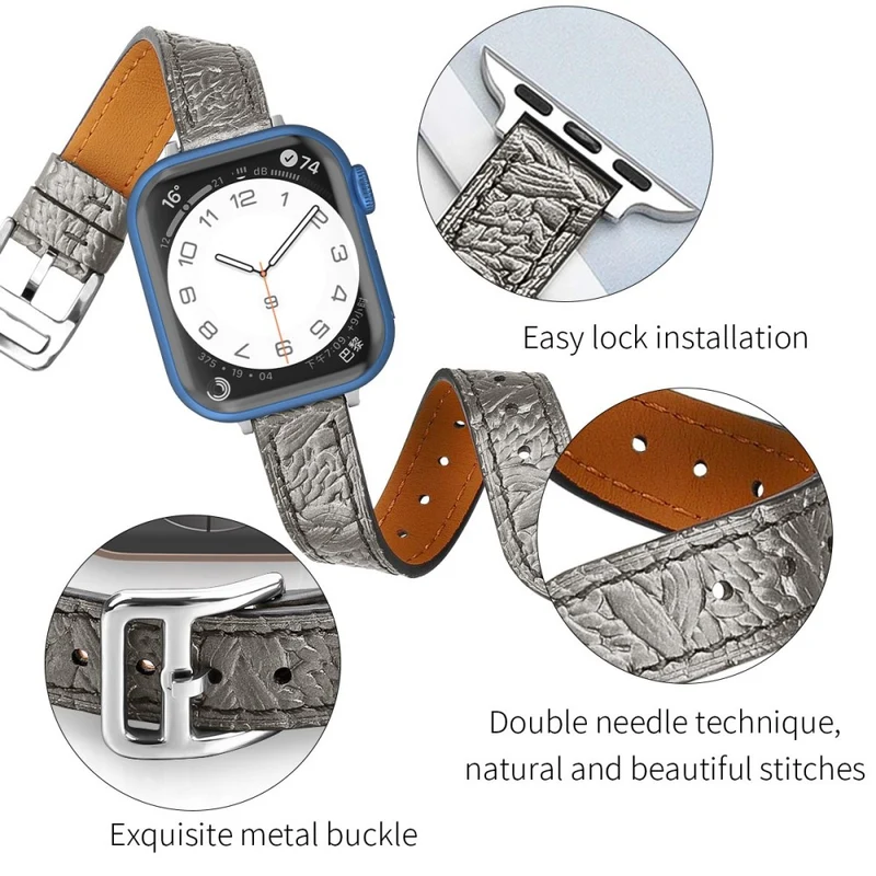 Mega bequem Apple Watch Series 7 45mm Echtes Leder armband