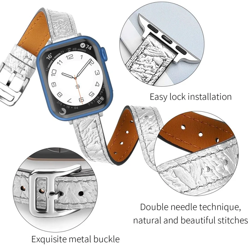 Mega bequem Apple Watch Series 7 45mm Echtes Leder armband