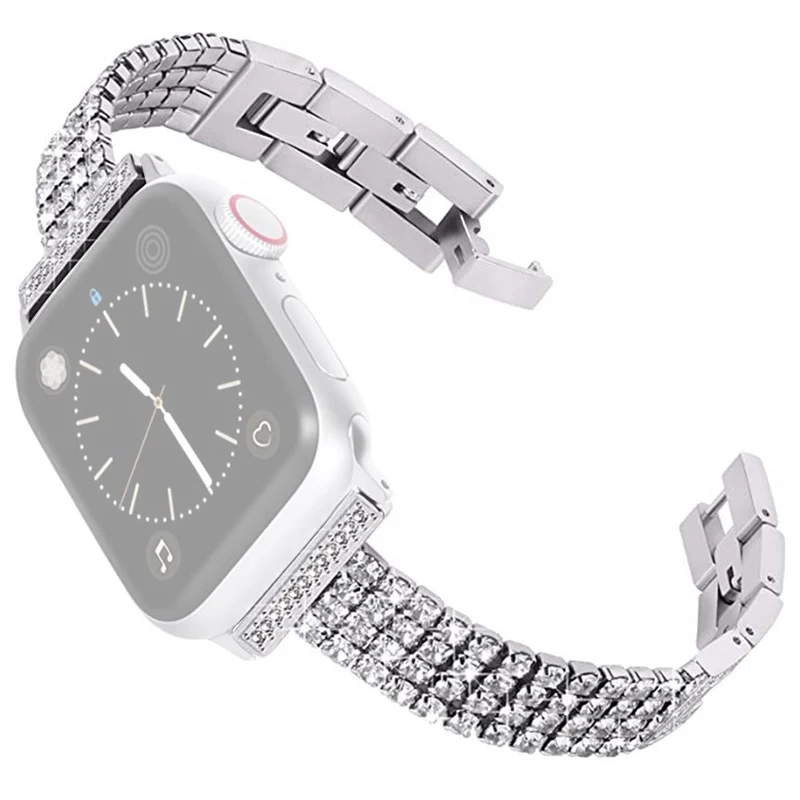 Zeitlos Apple Watch Series 7 45mm Metall und Strass armband