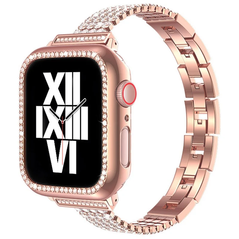 Zeitlos Apple Watch Series 7 45mm Metall und Strass armband