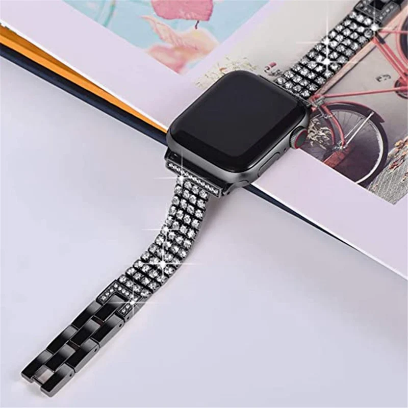 Zeitlos Apple Watch Series 7 45mm Metall und Strass armband