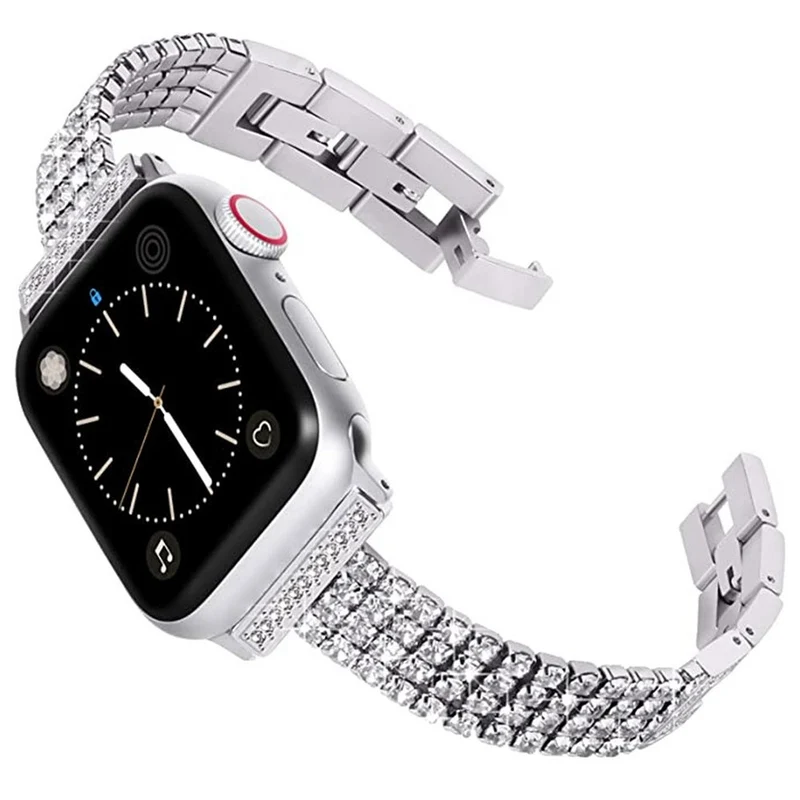 Zeitlos Apple Watch Series 7 45mm Metall und Strass armband