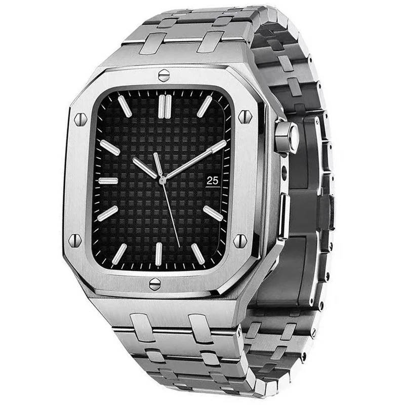Auffallend modisch Apple Watch Series 7 45mm Metall armband