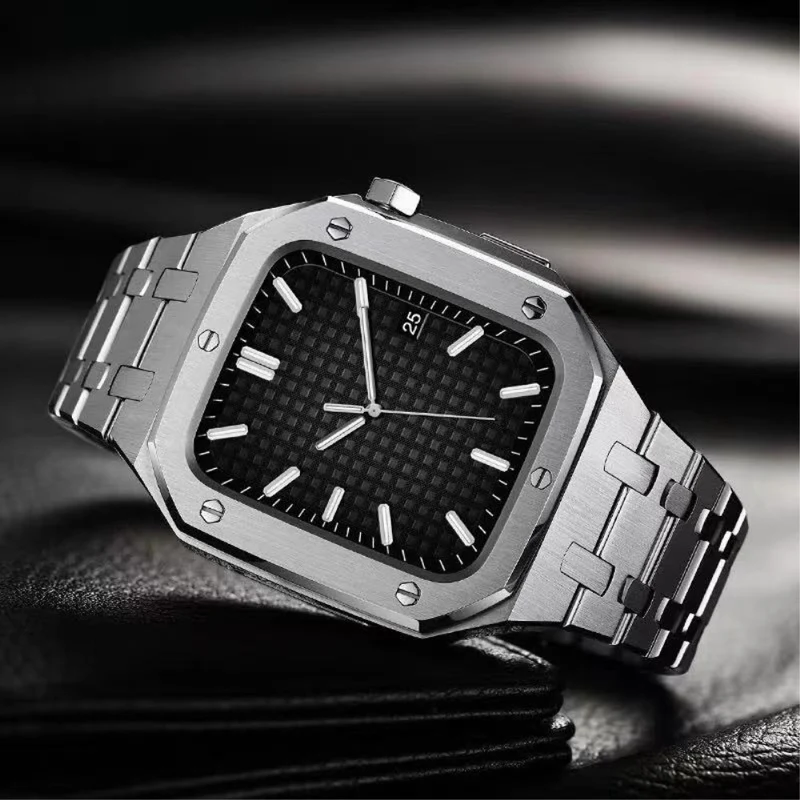 Auffallend modisch Apple Watch Series 7 45mm Metall armband