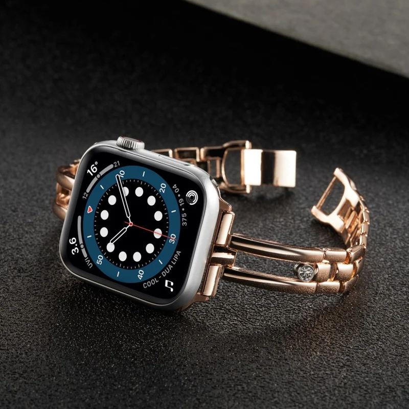 Super angenehm Universell Apple Metall und Strass armband