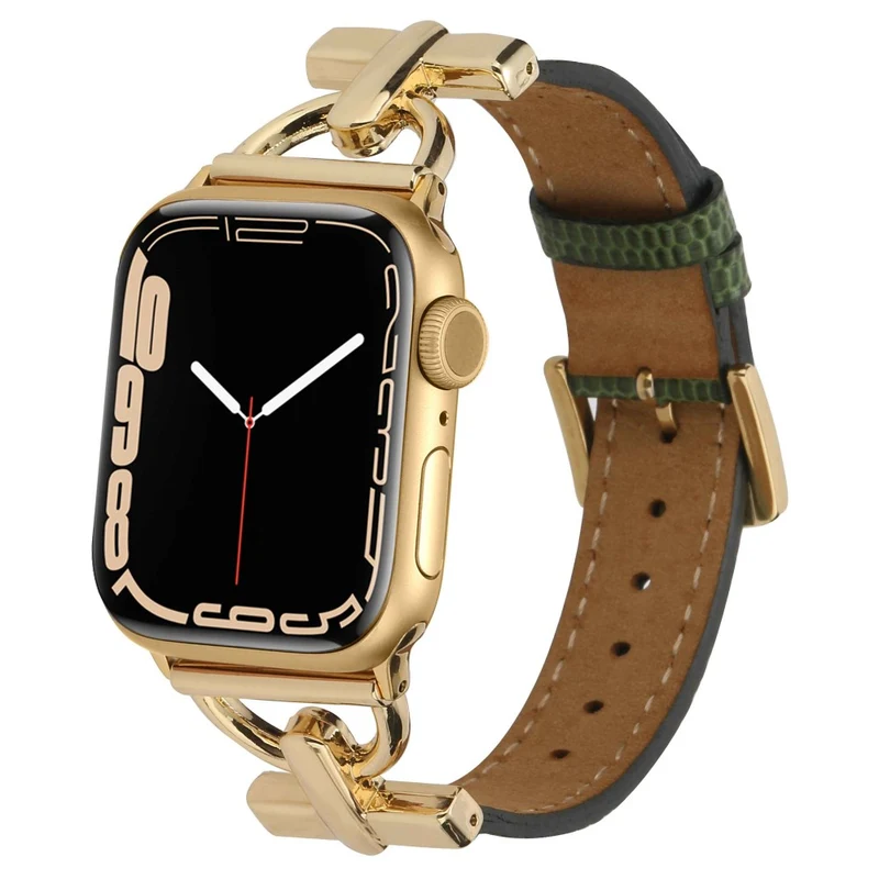 Apple Watch Series 7 41mm Metall und Kunstleder armband