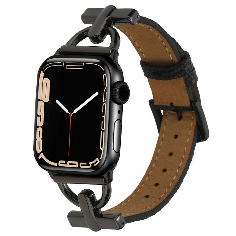 Apple Watch Series 7 41mm Metall und Kunstleder armband