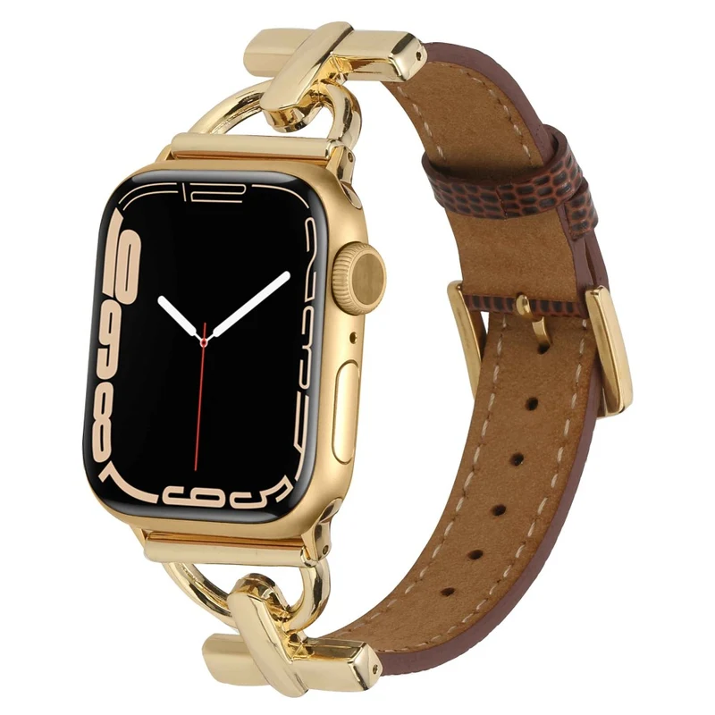 Apple Watch Series 7 41mm Metall und Kunstleder armband