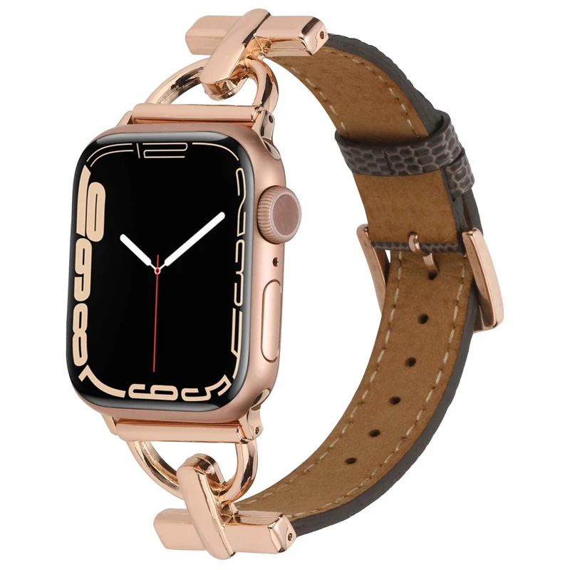 Apple Watch Series 7 41mm Metall und Kunstleder armband