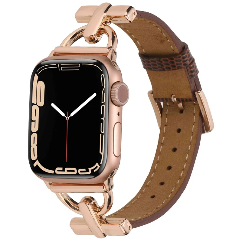Apple Watch Series 7 41mm Metall und Kunstleder armband