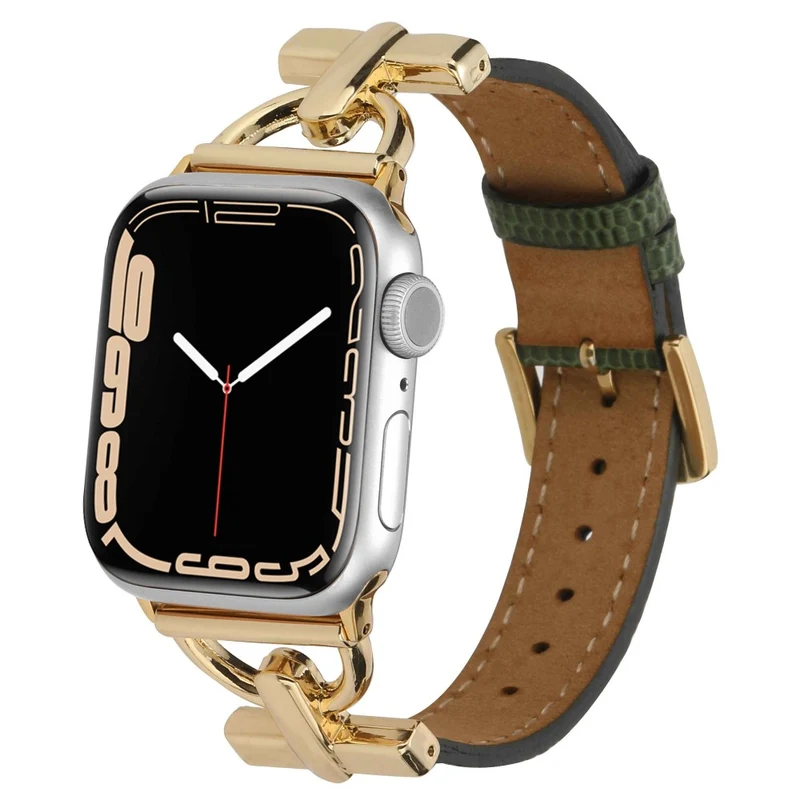 Apple Watch Series 7 41mm Metall und Kunstleder armband