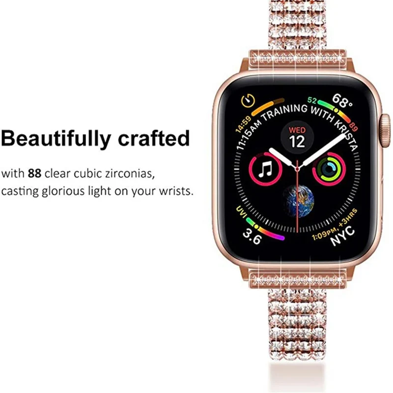 Reizend Apple Watch Series 7 41mm Metall und Strass armband