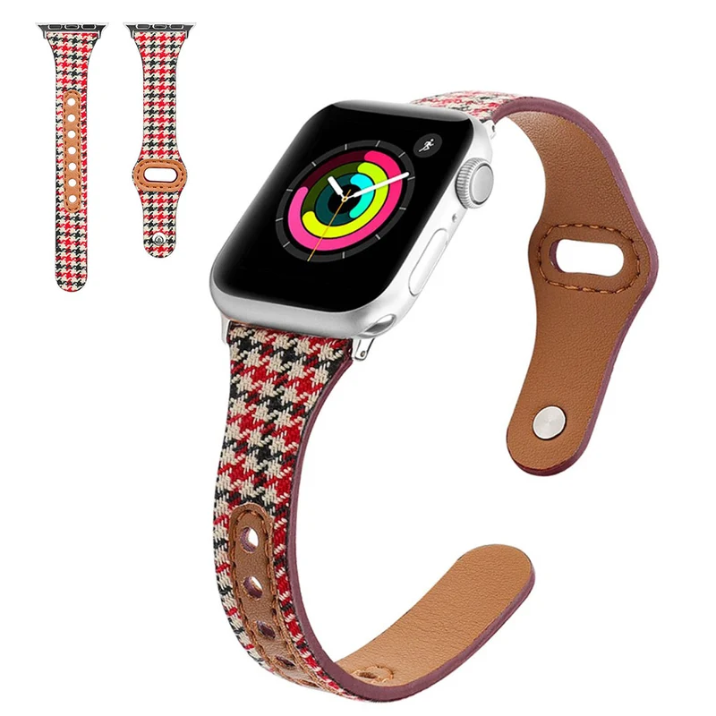 Cool Universell Apple Kunstleder und Textil / Nylon armband