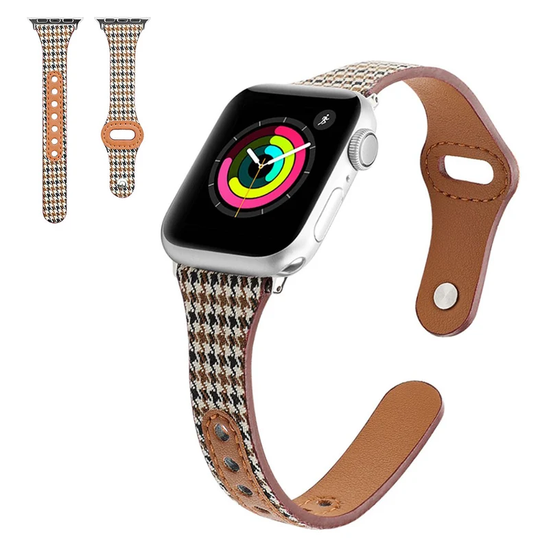 Cool Universell Apple Kunstleder und Textil / Nylon armband