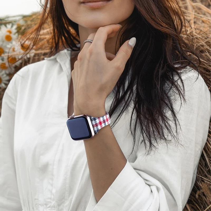 Cool Universell Apple Kunstleder und Textil / Nylon armband