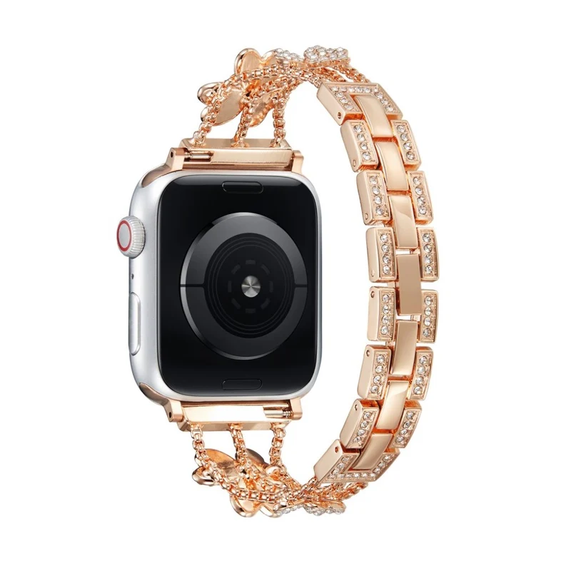 Sehr gepflegt Universell Apple Metall und Strass armband