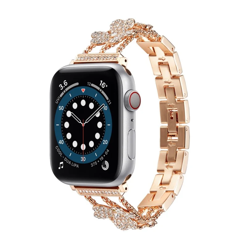Sehr gepflegt Universell Apple Metall und Strass armband