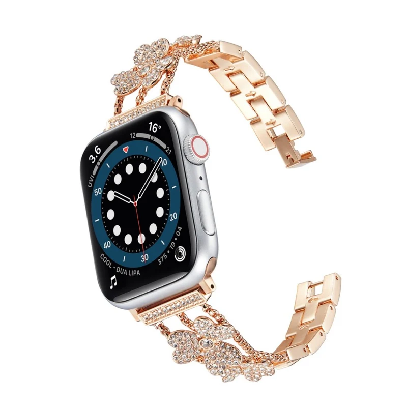 Sehr gepflegt Universell Apple Metall und Strass armband