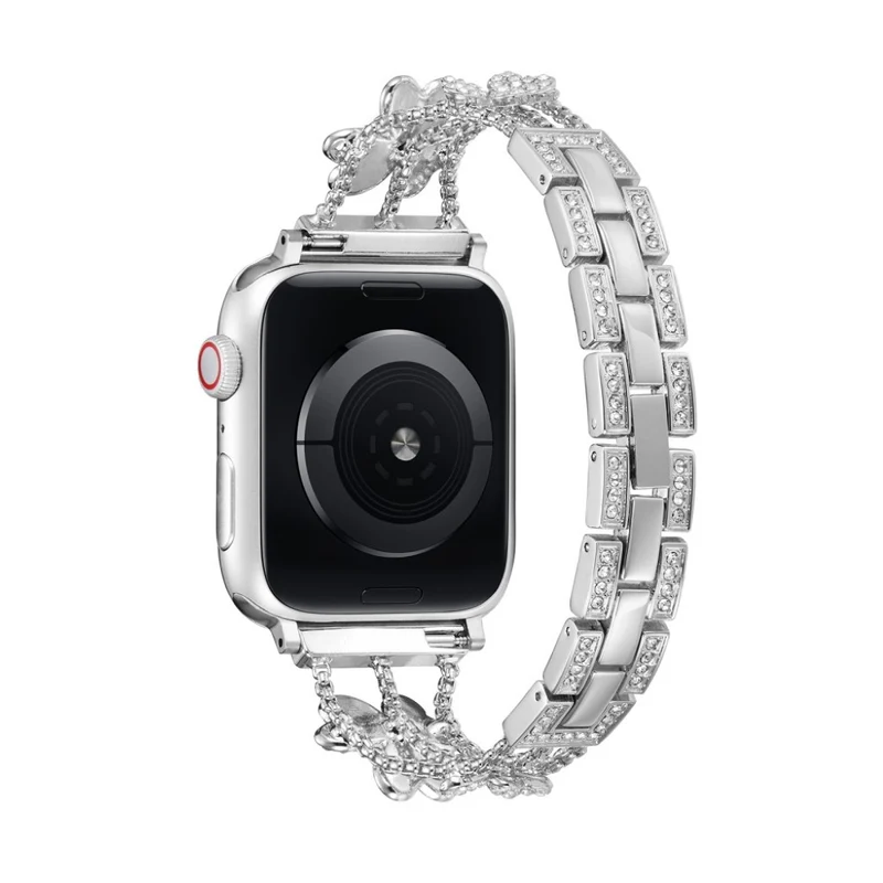 Sehr gepflegt Universell Apple Metall und Strass armband