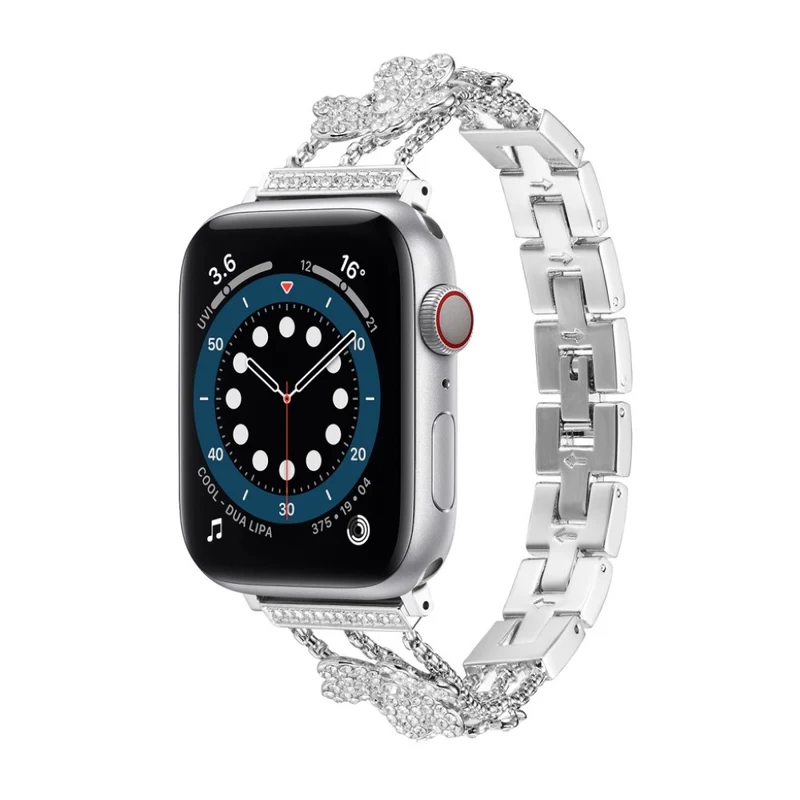 Sehr gepflegt Universell Apple Metall und Strass armband