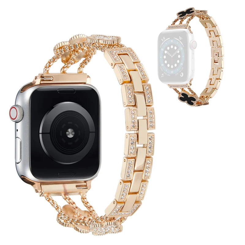 Mega stylisch Universell Apple Metall und Strass armband