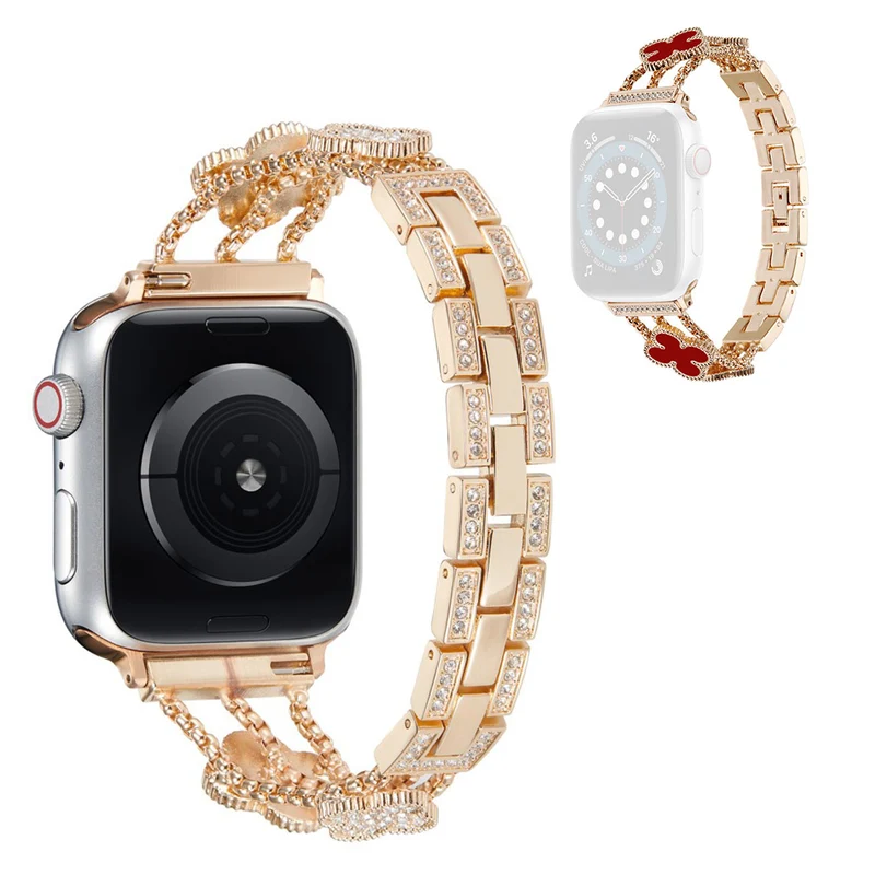 Mega stylisch Universell Apple Metall und Strass armband