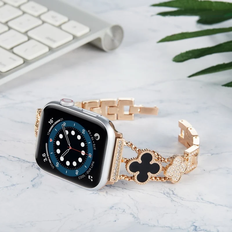 Mega stylisch Universell Apple Metall und Strass armband