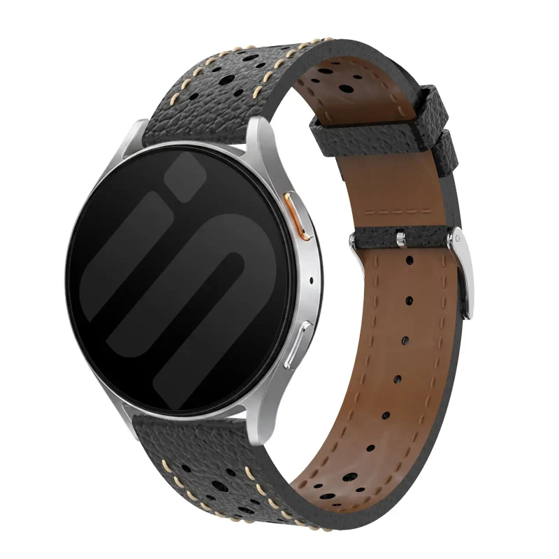 Samsung Galaxy Watch 6 Classic - 47mm Zephyr Lederarmband (Schwarz)