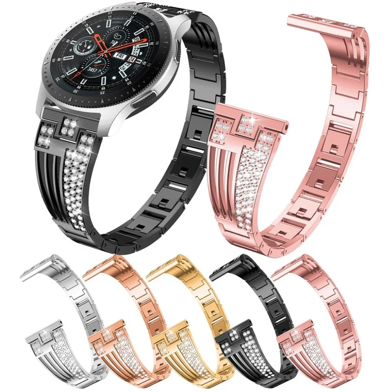 Samsung Gear S3 / Samsung Galaxy Watch (42mm) Metall und Strass armband