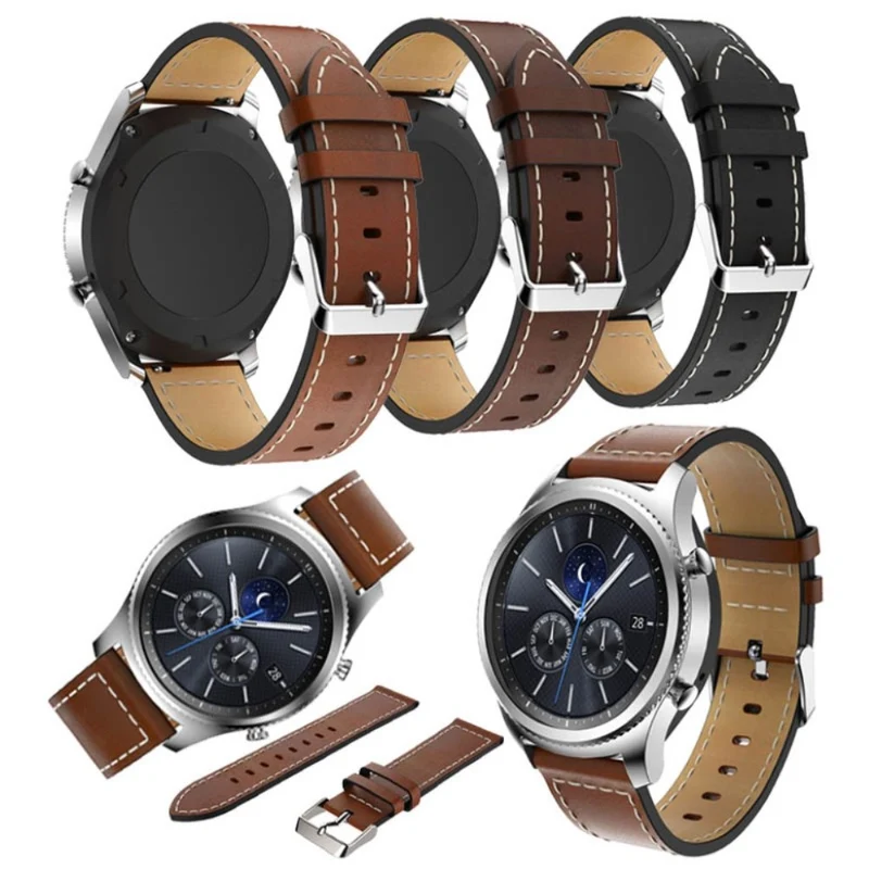 Super bequem Samsung Gear S3 Frontier Echtes Leder armband
