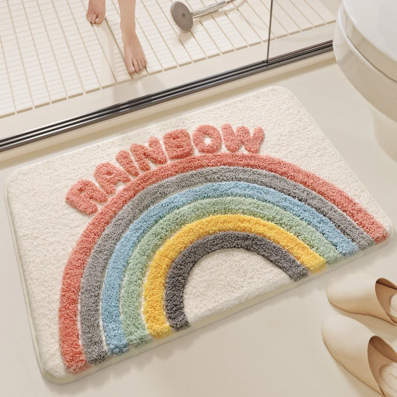 Verspielt Regenbogen Badmatte