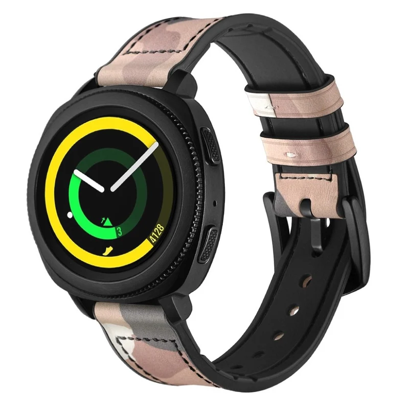 Samsung Gear Sport Echtes Leder und Silikon / TPU armband