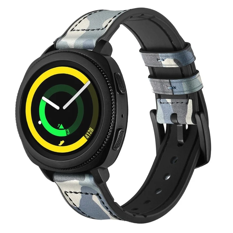 Samsung Gear Sport Echtes Leder und Silikon / TPU armband