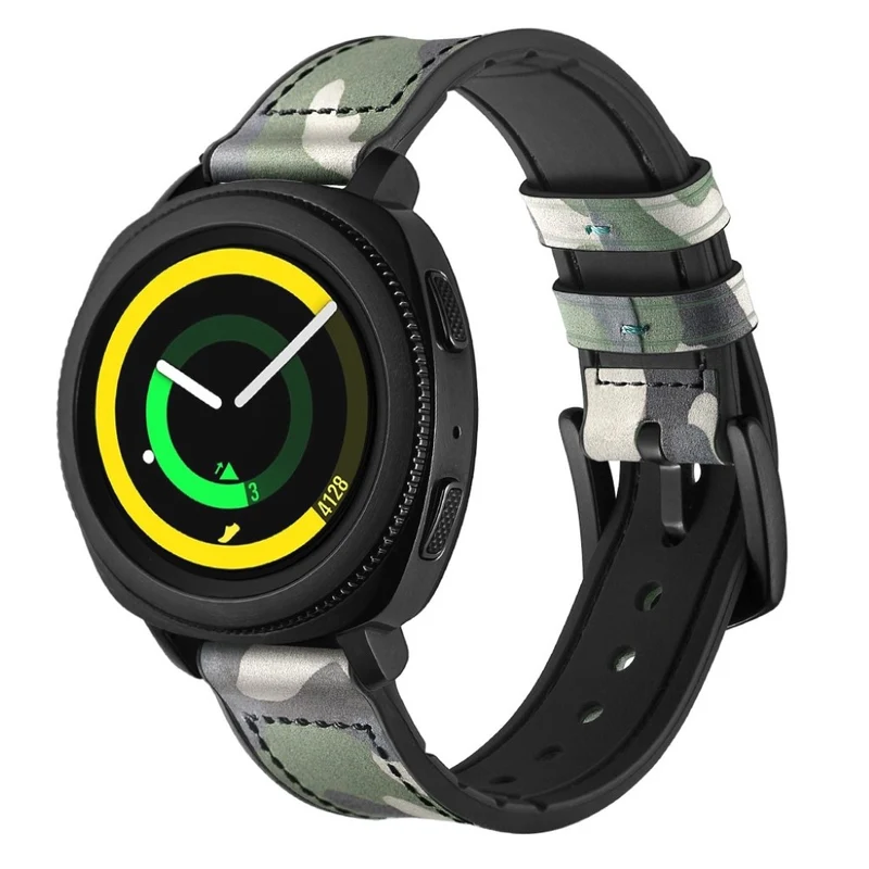 Samsung Gear Sport Echtes Leder und Silikon / TPU armband