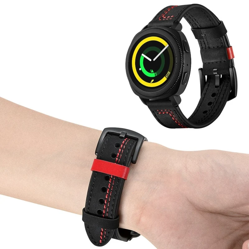 Mega haltbar Samsung Gear Sport Echtes Leder armband