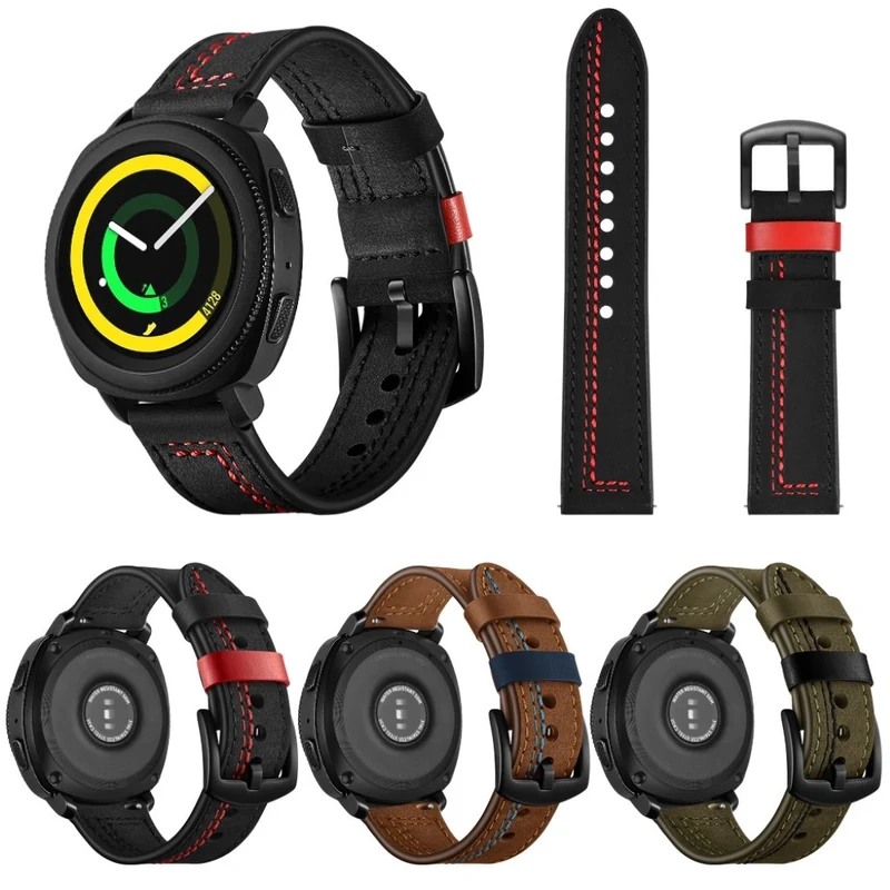 Mega haltbar Samsung Gear Sport Echtes Leder armband