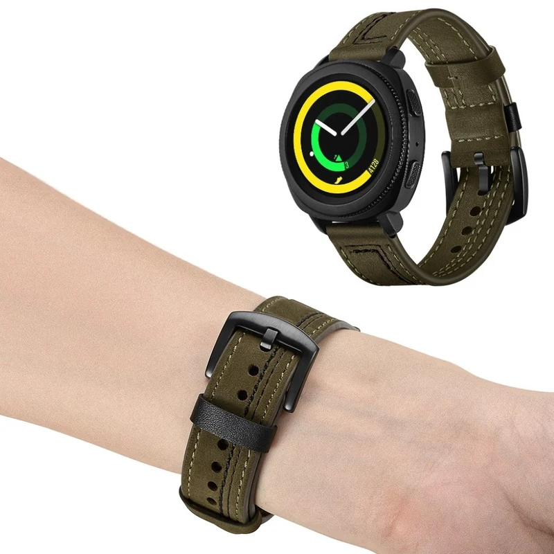 Mega haltbar Samsung Gear Sport Echtes Leder armband