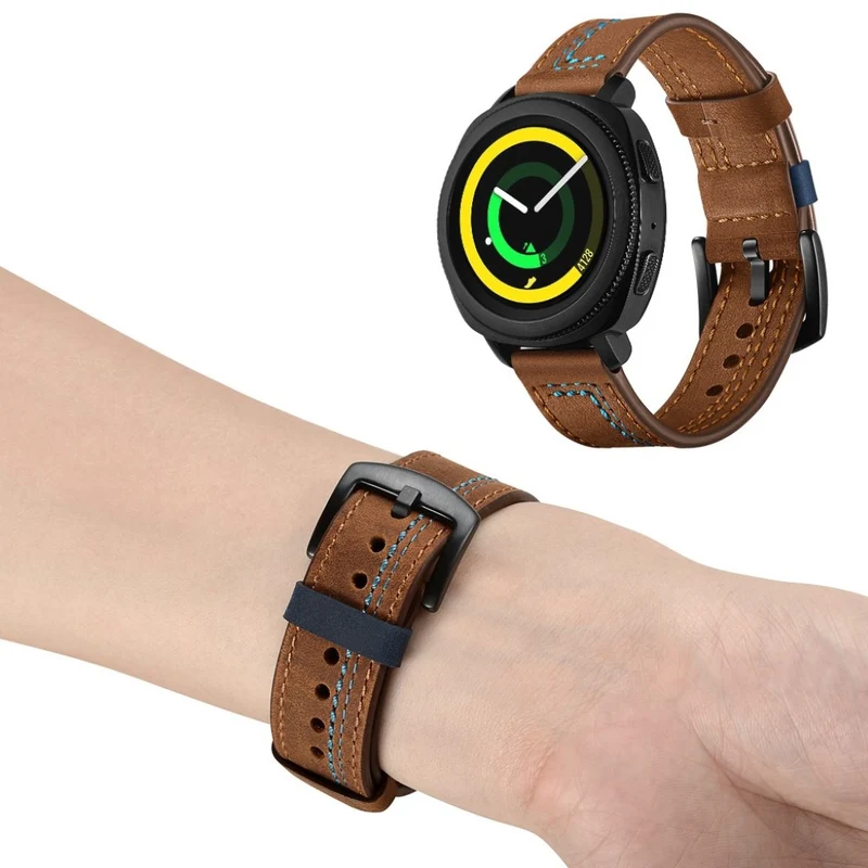 Mega haltbar Samsung Gear Sport Echtes Leder armband