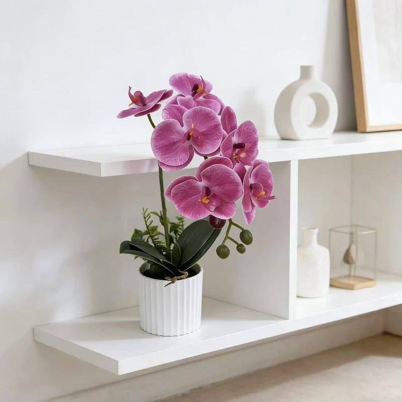Realistische Kunst-Orchideenpflanzenanordnung