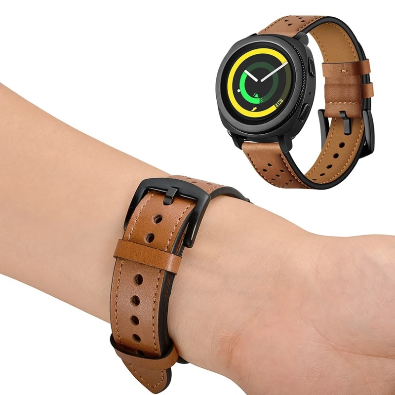 Robust Samsung Gear Sport Echtes Leder armband