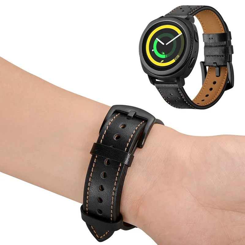 Robust Samsung Gear Sport Echtes Leder armband