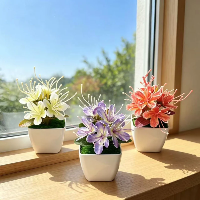 Lebensechte florale Tischmitte für die innere Wohnkultur