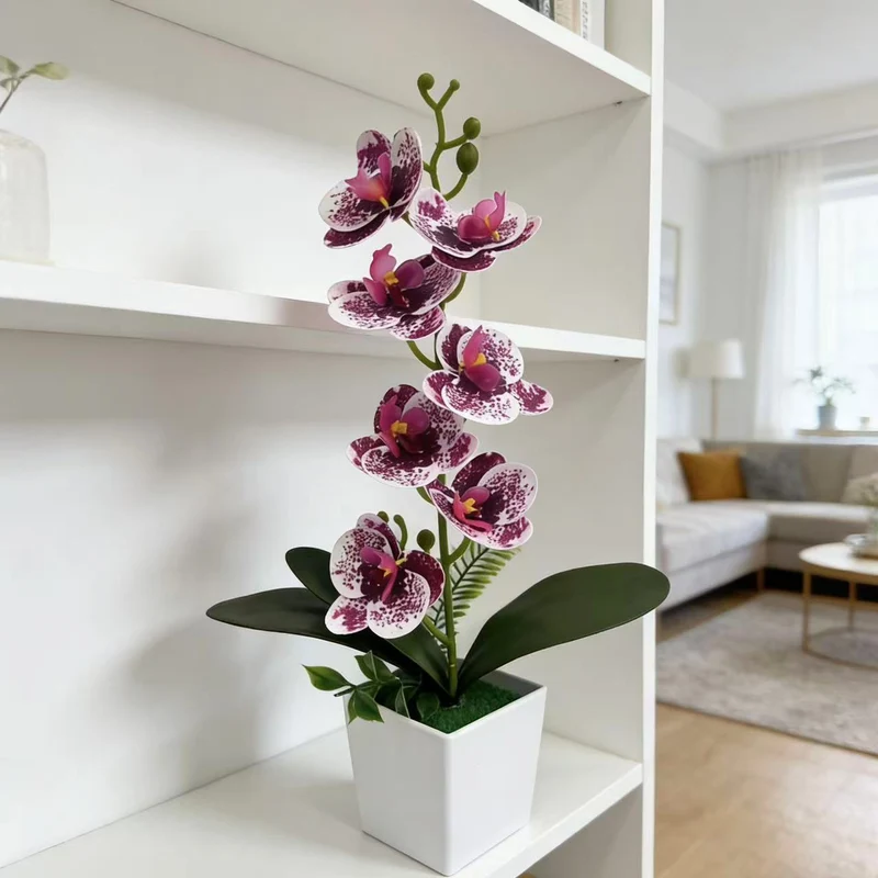 Realistische künstliche Orchideenblütenarrangement für die Innenausstellung
