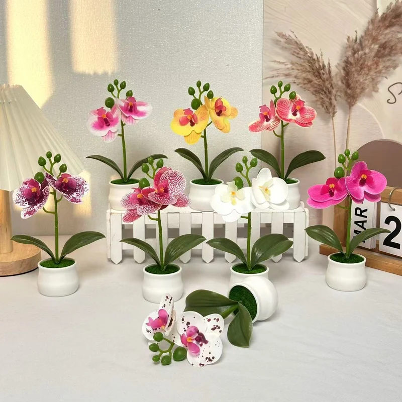 Realistische Künstliche Orchideen Blumenarrangement für Wohnkultur