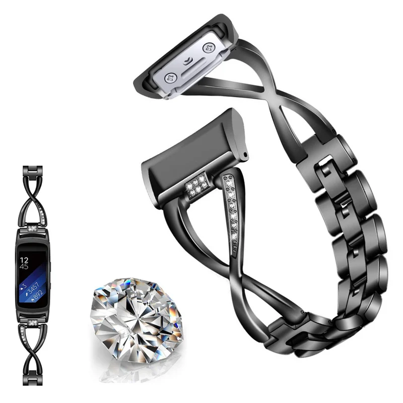 Absolut süß Samsung Gear Fit2 Metall und Strass armband