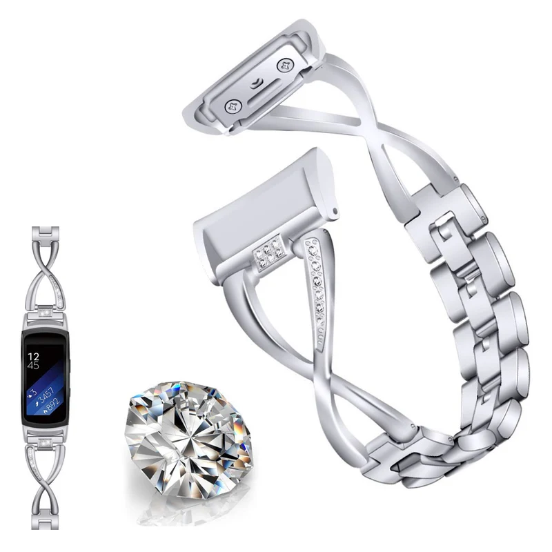 Absolut süß Samsung Gear Fit2 Metall und Strass armband